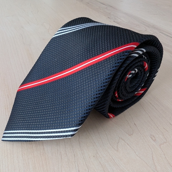 Dior Other - Dior Black and Red Tie with Striking Stripes